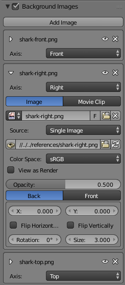 Background images setup(Blender Foundation).