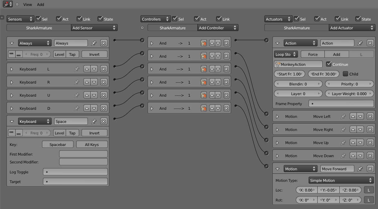 Motion actuators(Blender Foundation)
