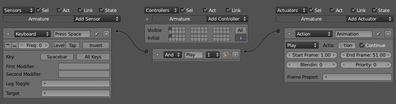 Example of playing an animation when pressing Space