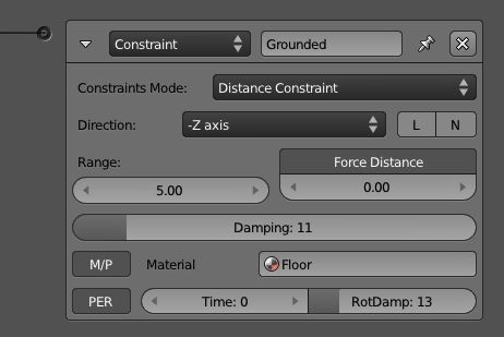 Constraint actuator – Distance