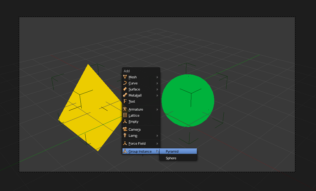 Add Menu - Group Instance