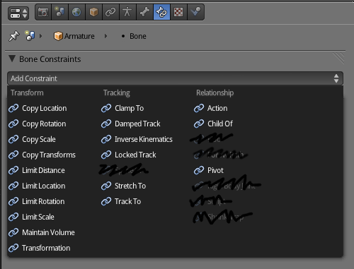 Supported bone constraints