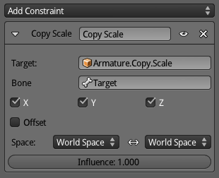 Copy Scale bone constraint