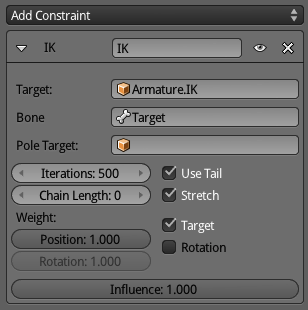 Inverse Kinematics bone constraint