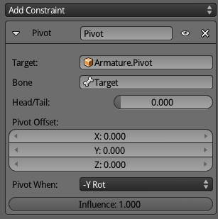 Pivot bone constraint