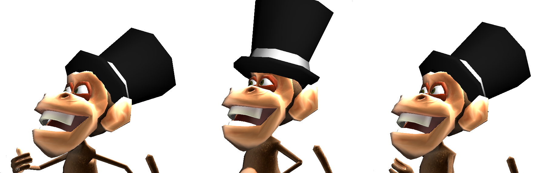 Classy top hat is too big for Momo's head