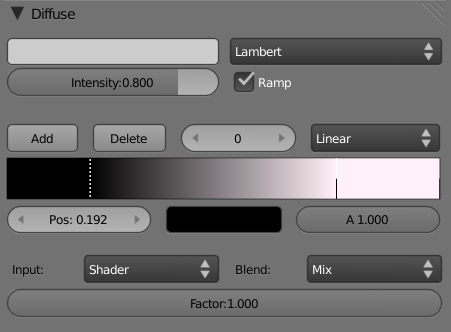 The Ramp shader interface
