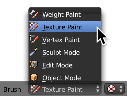 Entering Texture Painting mode