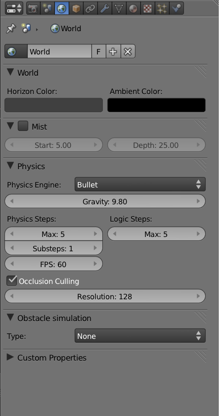 World Properties Editor
