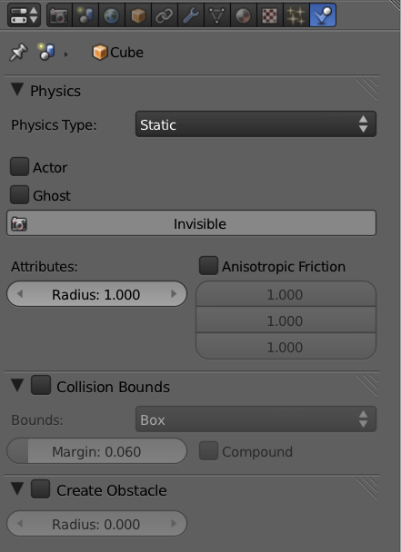 Physics Properties Editor