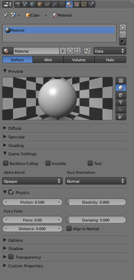 Material Properties Editor